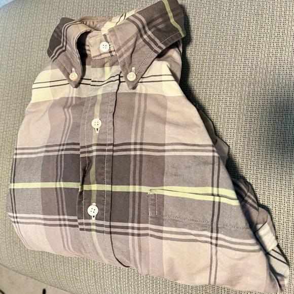 Brooks Brothers 1818 Black Fleece Worn Dress Shirt in Multicolored Plaid - Picture 3 of 4